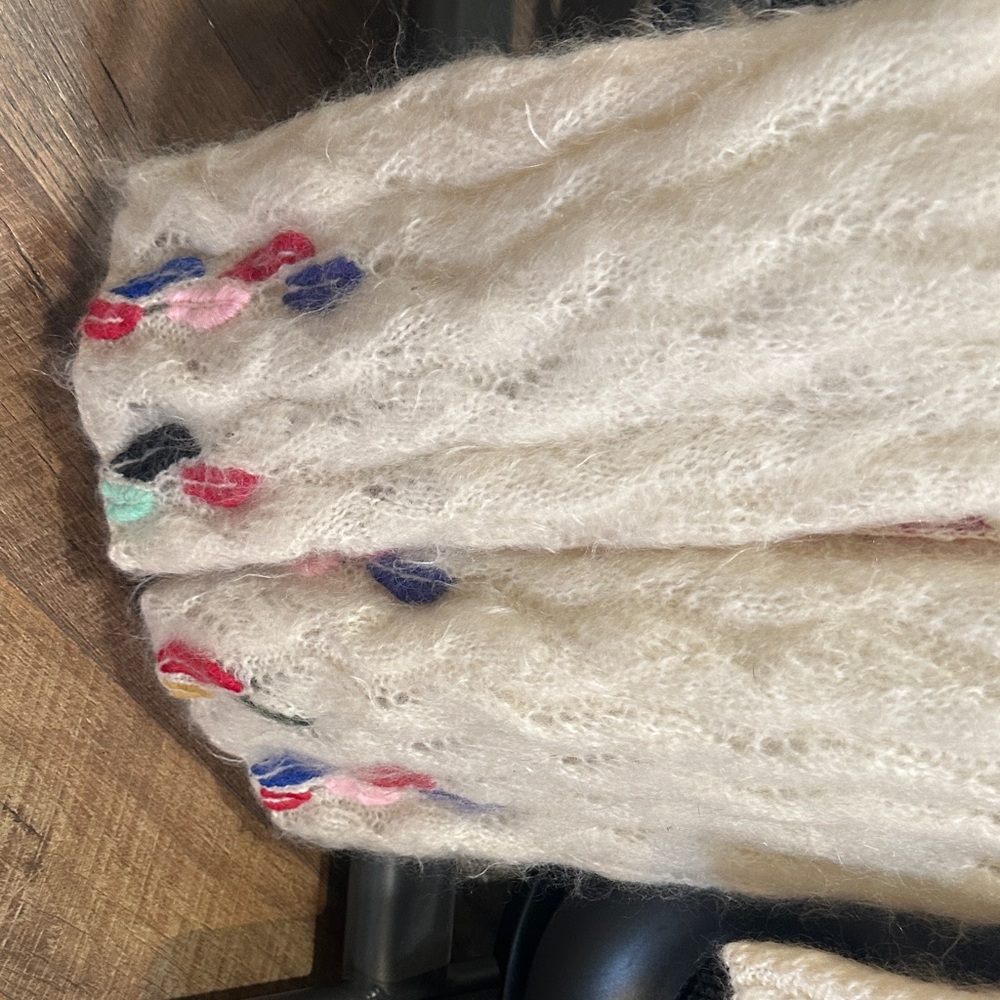 Multicolored Feather Pattern Women's Cardigan - Picture 7 of 7